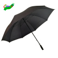Estoque de cor preta manual econômico abrir logotipo premium impressão guarda-chuva de golfe
